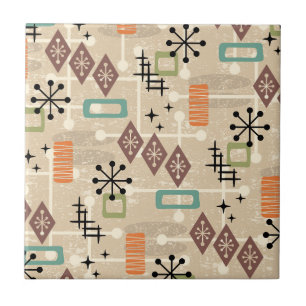 Retro Mid Century Modern Abstract Pattern Lamp Sha Tile