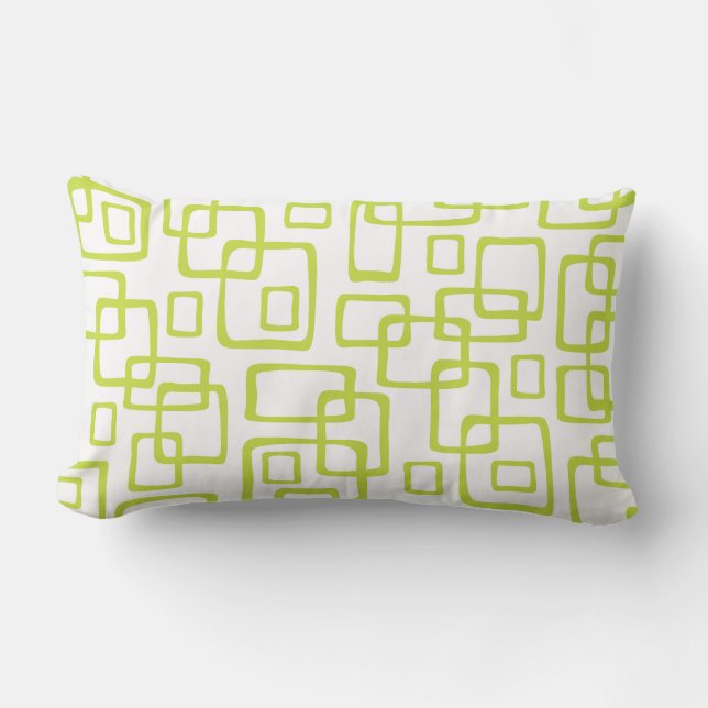 Retro Mid Century Modern Abstract Pattern Lumbar Pillow (Front)