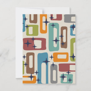 Retro Mid Century Modern Abstract Pattern Postcard