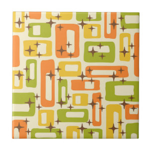 Retro Mid Century Modern Abstract Pattern Tile