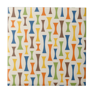 Retro Mid Century Modern Abstract Pattern Tile