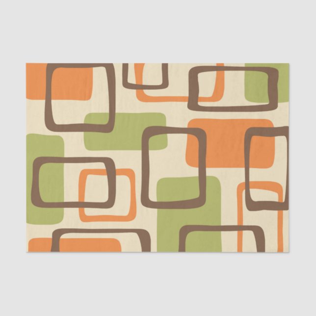Retro Mid Century Modern Abstract Pattern Tissue Paper (Front)