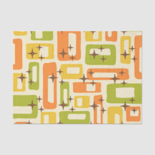 Retro Mid Century Modern Abstract Pattern Tissue Paper