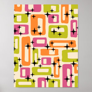 Retro Mid Century Modern Abstract Poster