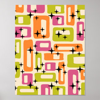 Retro Mid Century Modern Abstract Poster
