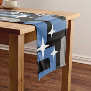 Retro Mid Century Modern Abstract Short Table Runner