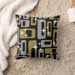 Retro Mid Century Modern Abstract Throw Pillow