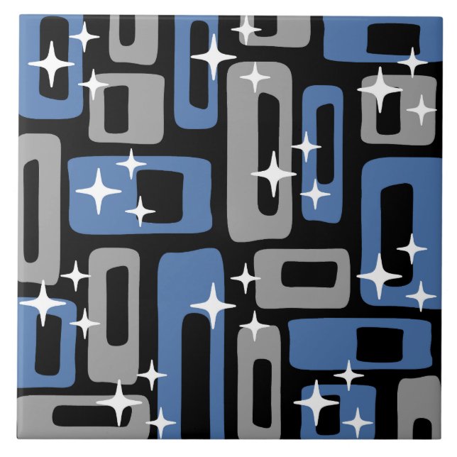 Retro Mid Century Modern Abstract Tile (Front)