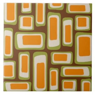 Retro Mid Century Modern Abstract Tile