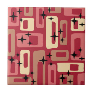 Retro Mid Century Modern Abstract Tile