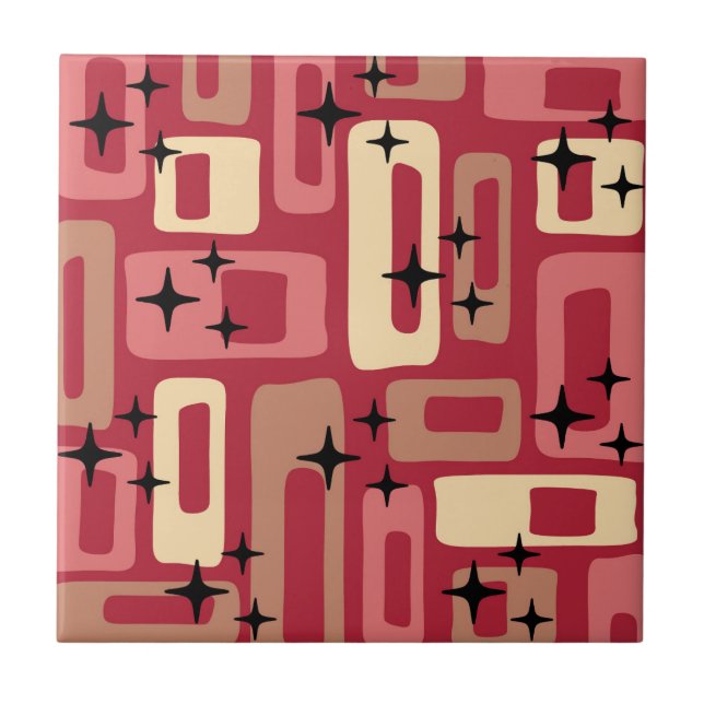 Retro Mid Century Modern Abstract Tile (Front)