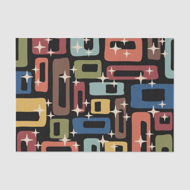 Retro Mid Century Modern Abstract Tissue Paper (Front)