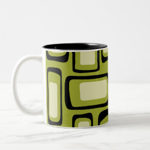 Retro Mid Century Modern Abstract Two-Tone Coffee Mug
