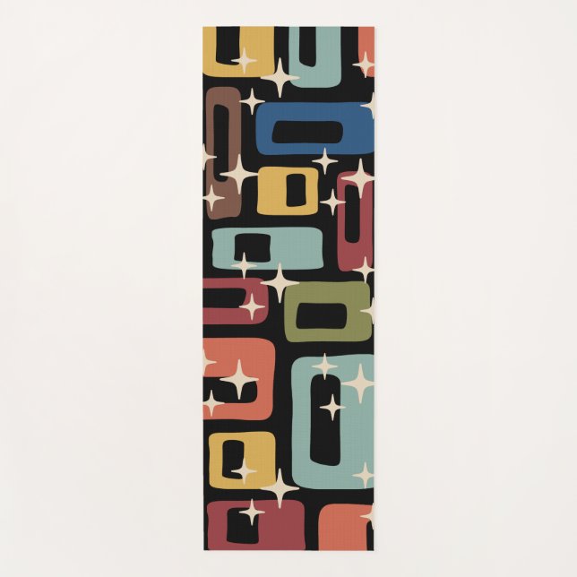 Retro Mid Century Modern Abstract Yoga Mat (Front)