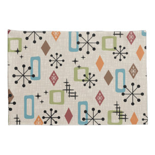 Retro Mid Century Modern Atomic Abstract Pattern Pillowcase