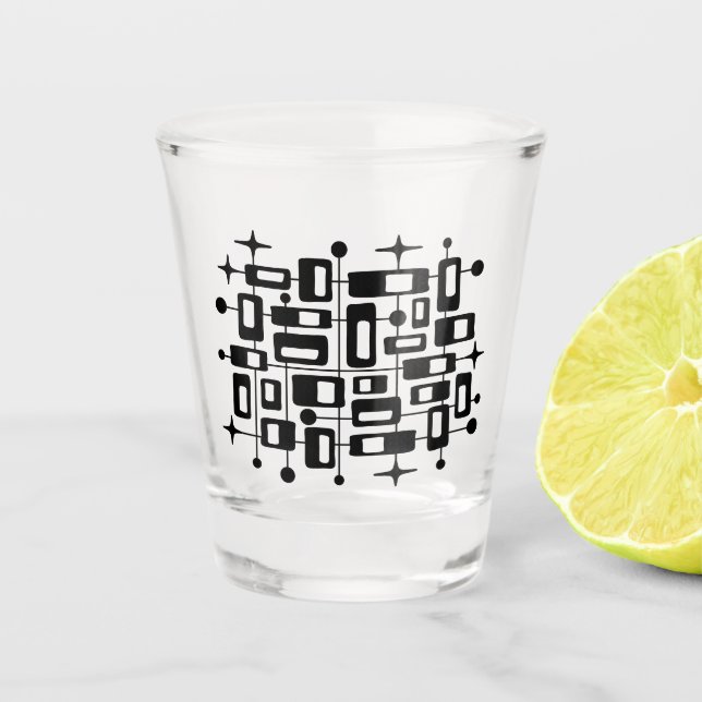 Retro Mid Century Modern Atomic Abstract Shot Glass (Front)
