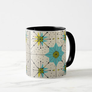 Retro Mid Century Modern Atomic Geometric Pattern Mug