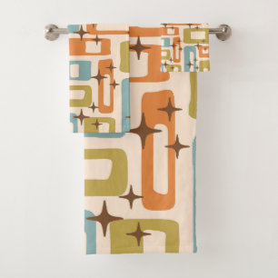 Retro Mid Century Modern Bath Towel Set