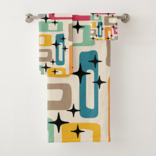 Retro Mid Century Modern Bath Towel Set