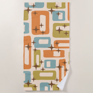 Retro Mid Century Modern Beach Towel