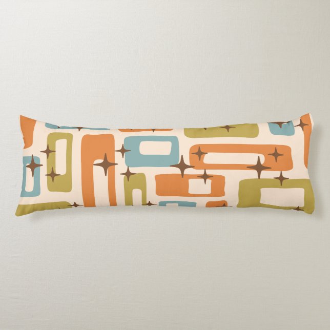 Retro Mid Century Modern Body Pillow (Front)