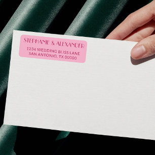 Retro Mid Century Modern Bold Pink Return Address