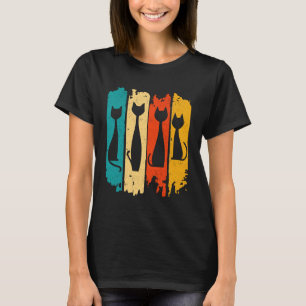 Retro Mid-Century Modern Cats Silhouette Vintage S T-Shirt