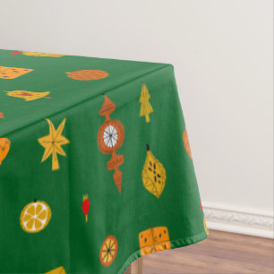 Retro Mid-Century Modern Christmas Icons  Tablecloth