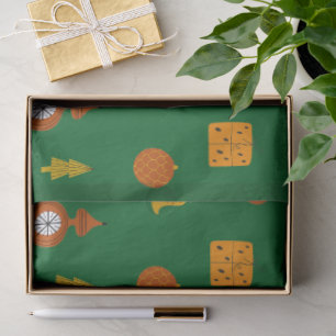 Retro Mid-Century Modern Christmas Icons  Tissue Paper