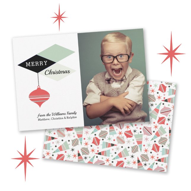 Retro Mid-Century Modern Christmas Photo Holiday Card (Creator Uploaded)