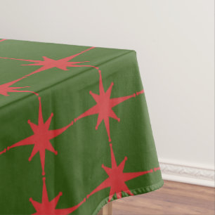 Retro Mid-century Modern Christmas Stars Pattern Tablecloth