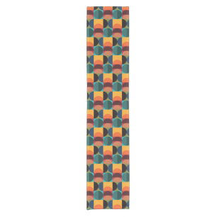 Retro Mid Century Modern Classic Shapes Short Table Runner