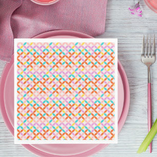 Retro Mid Century Modern Colourful Abstract Patter Napkin