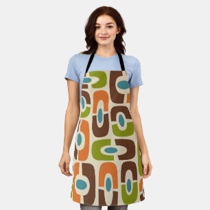 Retro Mid Century Modern Cosmic Abstract Pattern Apron