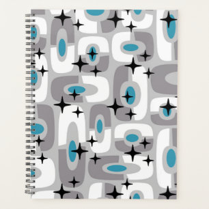 Retro Mid Century Modern Cosmic Abstract Pattern Planner