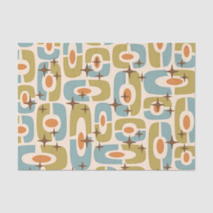 Retro Mid Century Modern Cosmic Abstract Pattern Tissue Paper