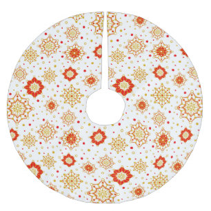 Retro Mid-Century Modern Design Brushed Polyester Tree Skirt