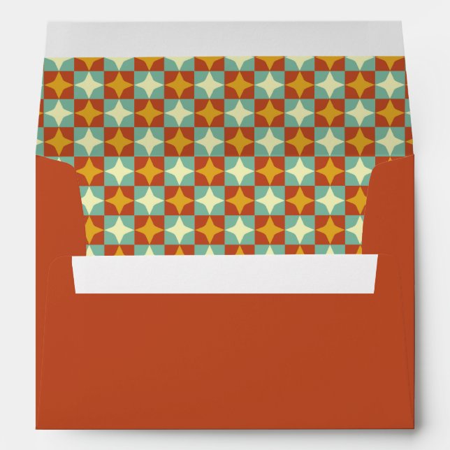 Retro Mid-Century Modern Diamond Pattern Envelope (Back (Bottom))