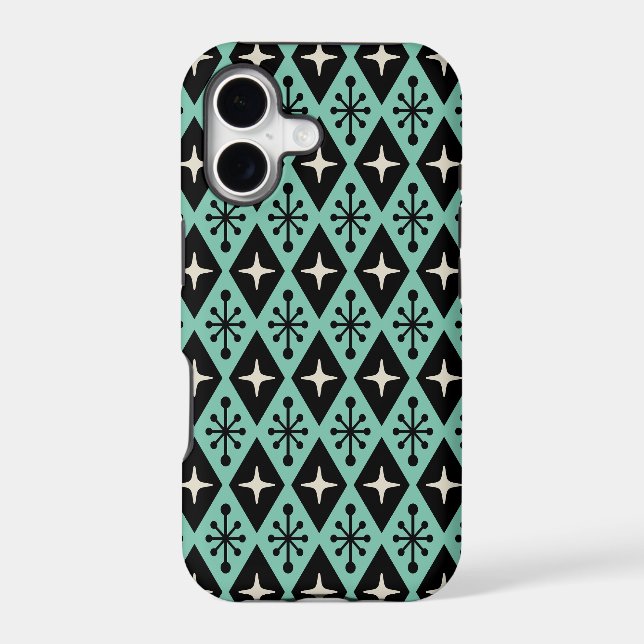 Retro Mid Century Modern Diamond Starburst Pattern (Verso)