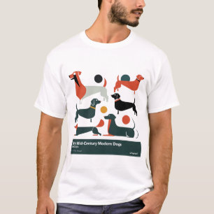 Retro Mid-Century Modern Dogs 50s 60s Style abstra T-Shirt