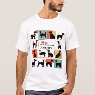 Retro Mid-Century Modern Dogs 50s 60s Style abstra T-Shirt