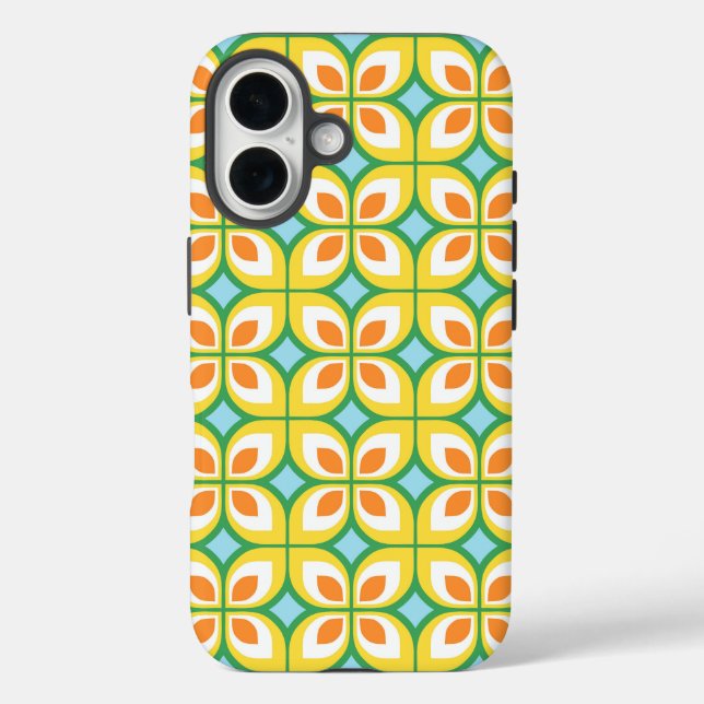 Retro Mid Century Modern Floral Pattern Case-Mate iPhone Case (Back)