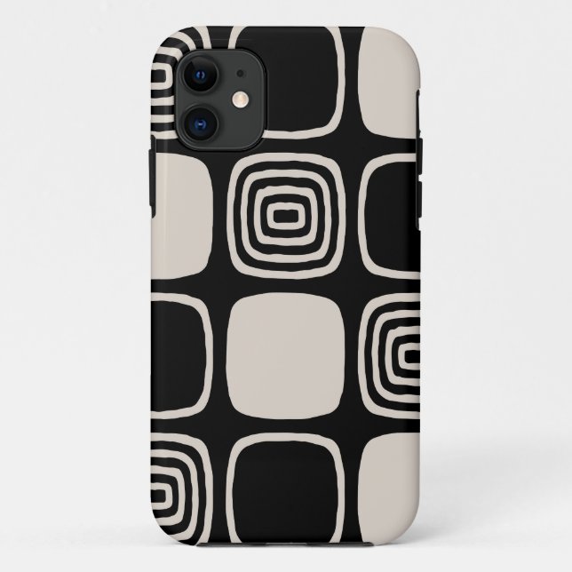 Retro Mid Century Modern Geometric Abstract Case-Mate iPhone Case (Back)