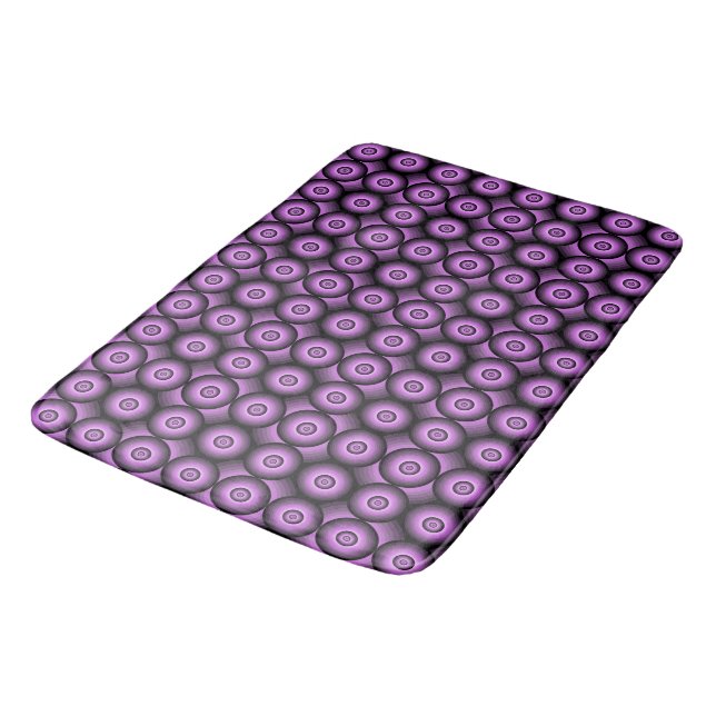 Retro mid century modern geometric circles bath mat (Angled)