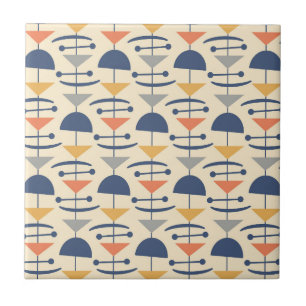 Retro Mid Century Modern Geometric Pattern Tile