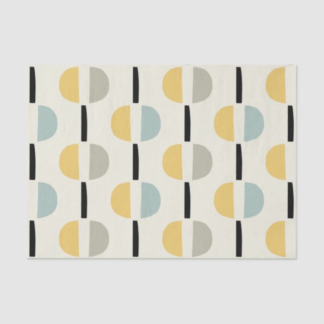 Retro Mid Century Modern Geometric Pattern Tissue Paper (Front)