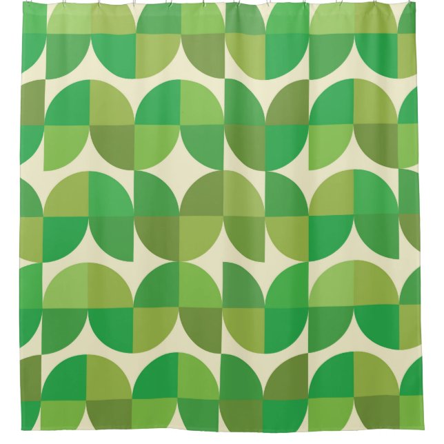 Retro Mid century Modern Green Geometric pattern  (Front)
