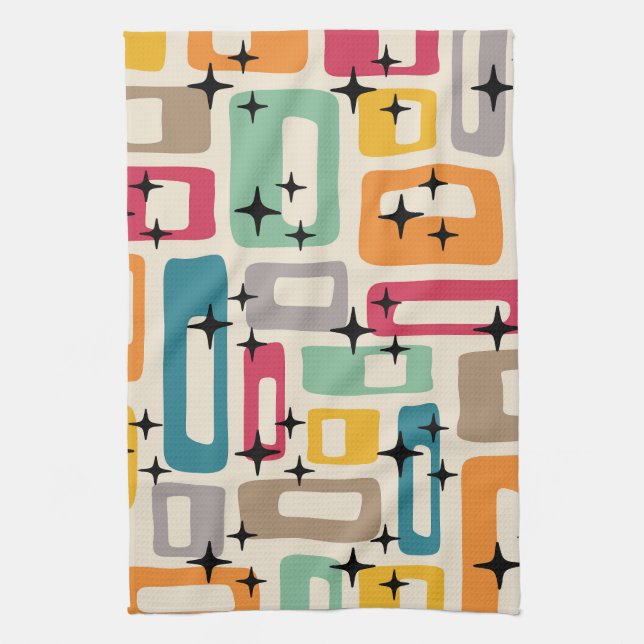 Retro Mid Century Modern Kitchen Towel (Vertical)