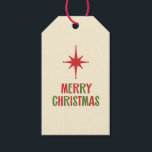 Retro Mid-Century Modern Minimalist Christmas Gift Tags<br><div class="desc">Retro Mid-Century Modern Minimalist Christmas. Merry Christmas wishes in vintage style lettering. Simple,  minimal,  fun 50s aesthetic design for a nostalgic Xmas. In red,  green,  and cream. By Kierkegaard Design Studio.</div>