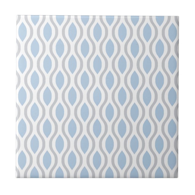 Retro Mid Century Modern Ogee Pattern Tile (Front)
